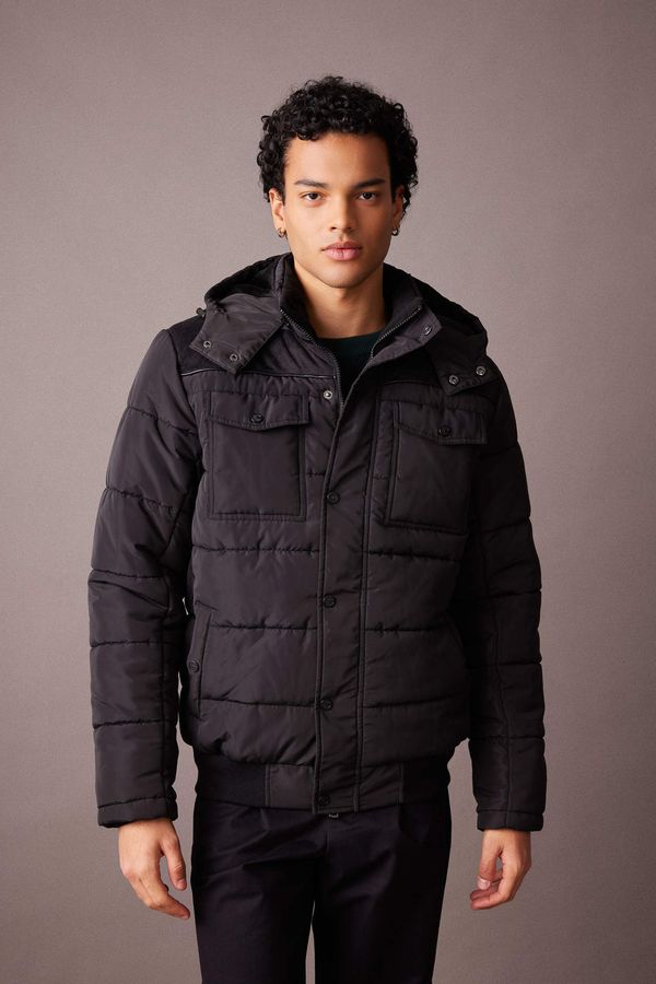 DEFACTO DEFACTO Slim Fit Furry Lined Puffer Jacket