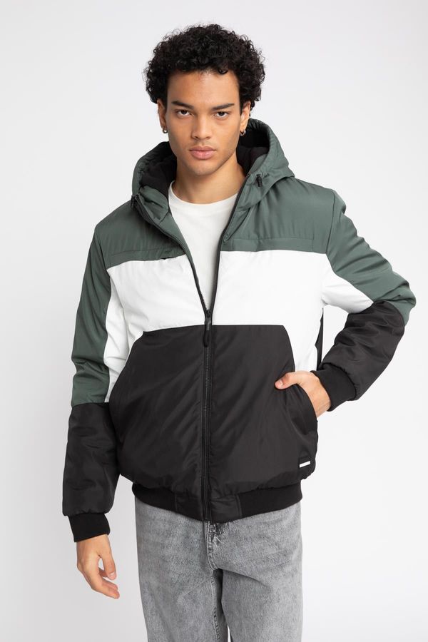 DEFACTO DEFACTO Slim Fit Hooded Fleece Lined Coat