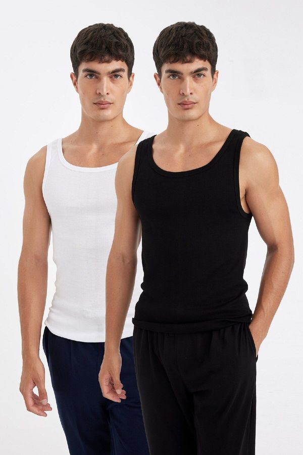 DEFACTO DEFACTO Slim Fit Narrow Cut Rib 2-Piece Undershirt