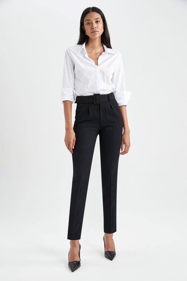 DEFACTO DEFACTO Slim Fit Pocket High Waist Standard Cuff Trousers