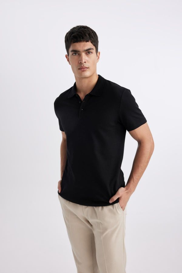 DEFACTO DEFACTO Slim Fit Polo Collar Short Sleeve Cotton Basic T-Shirt