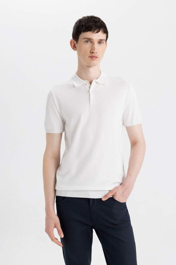 DEFACTO DEFACTO Slim Fit Polo Neck Short Sleeve Knitwear T-Shirt