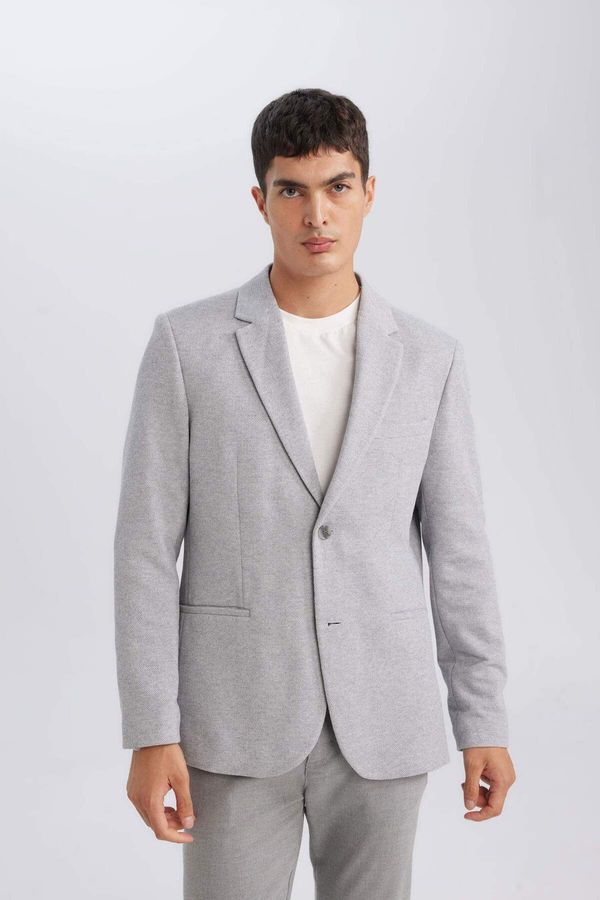 DEFACTO DEFACTO Slim Fit Slim Fit Lined Buttoned Blazer Jacket