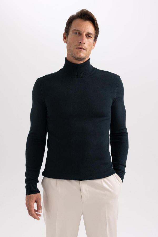 DEFACTO DEFACTO Slim Fit Slim Fit Turtleneck Basic Plain Knitwear Sweater