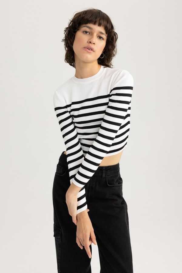 DEFACTO DEFACTO Slim Fit Striped Crew Neck Sweater