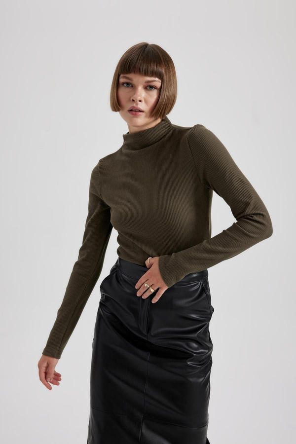 DEFACTO DEFACTO Slim Fit Turtleneck Ribbed Camisole Long Sleeve T-Shirt