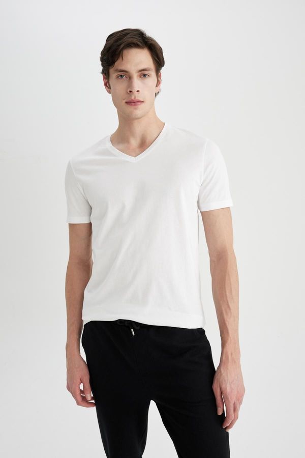 DEFACTO DEFACTO Slim Fit V-Neck Basic Short Sleeve T-Shirt