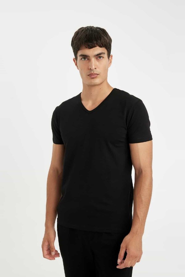 DEFACTO DEFACTO Slim Fit V Neck Short Sleeve Pajama Top