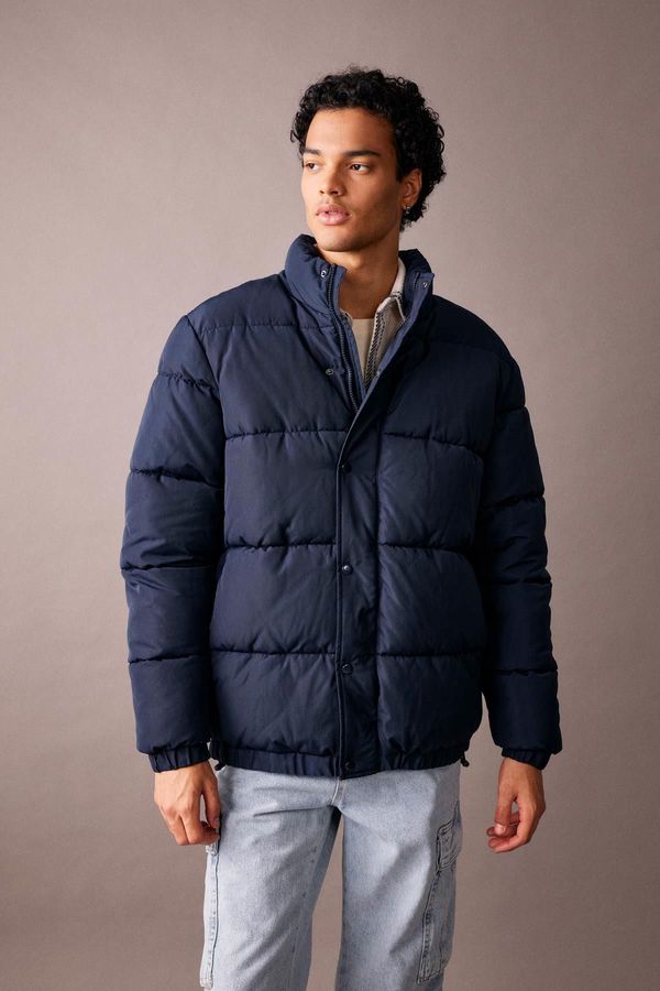 DEFACTO DEFACTO Stand Collar Puffer Jacket with Zipper and Snap Pocket