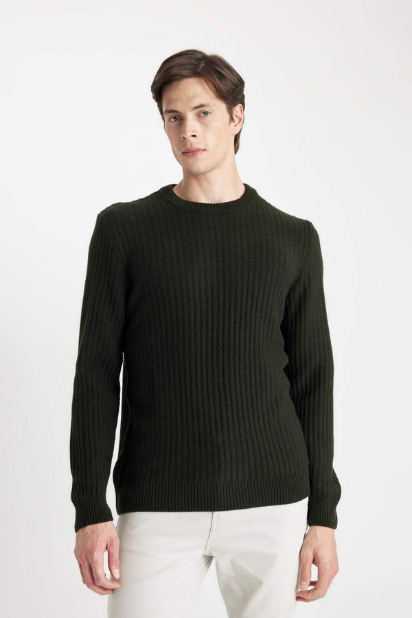 DEFACTO DEFACTO Standard Fit Crew Neck Waffle Sweater