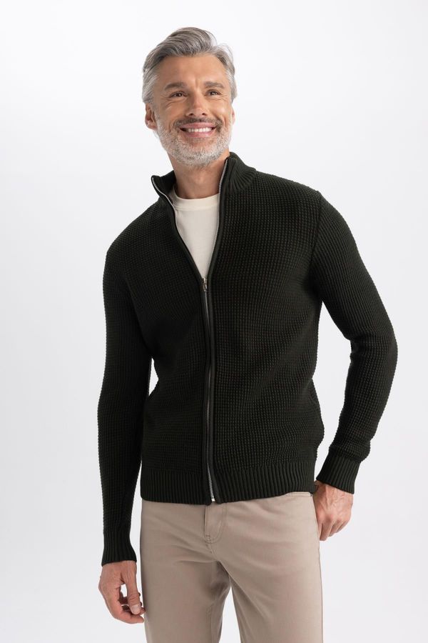 DEFACTO DEFACTO Standard Fit Half Turtleneck Knitwear Cardigan