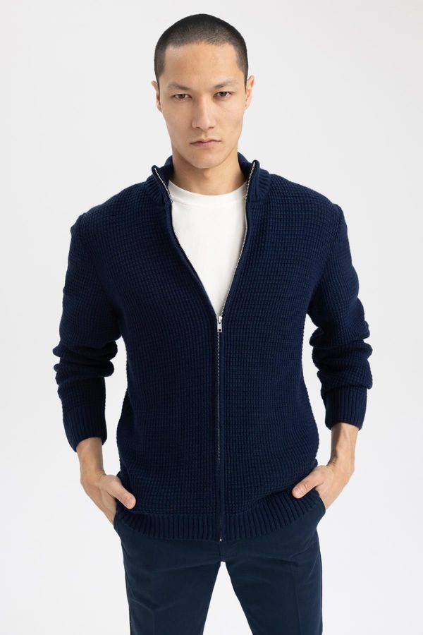 DEFACTO DEFACTO Standard Fit Half Turtleneck Knitwear Cardigan