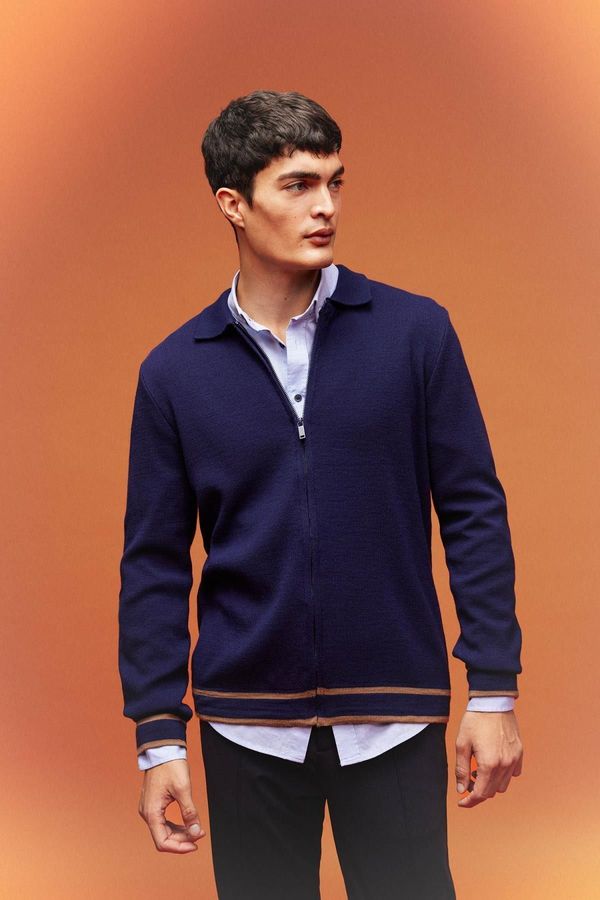 DEFACTO DEFACTO Standard Fit Polo Neck Cardigan