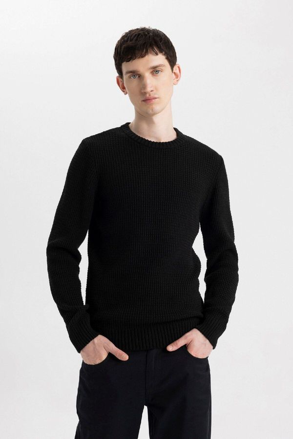 DEFACTO DEFACTO Standard Fit Regular Cut Crew Neck Basic Knitwear Sweater