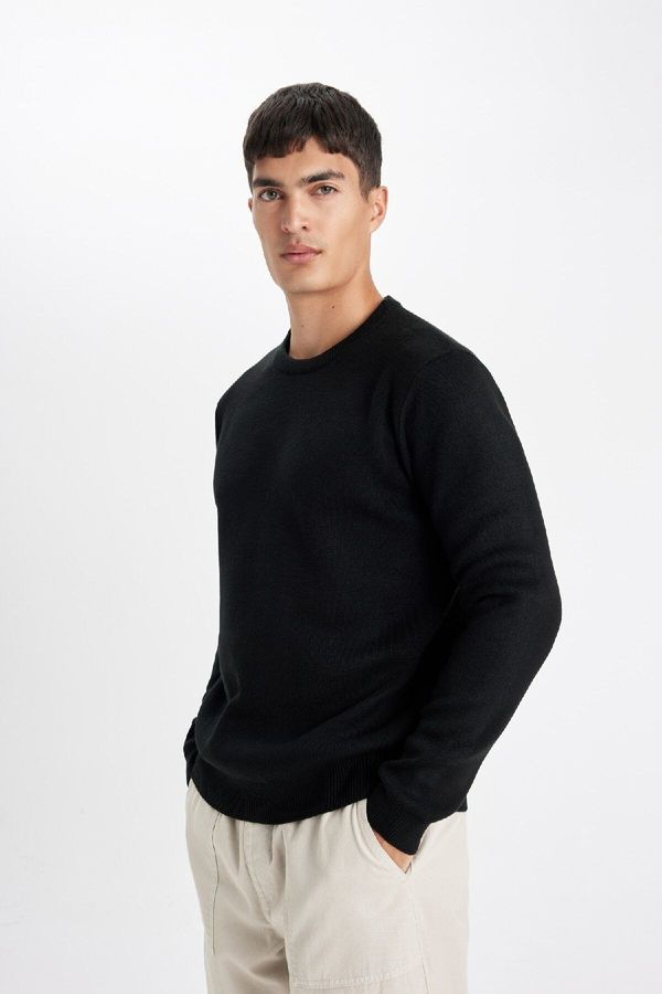 DEFACTO DEFACTO Standard Fit Regular Cut Crew Neck Basic Knitwear Sweater