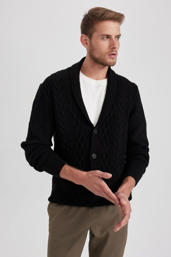 DEFACTO DEFACTO Standard Fit Shawl Collar Cardigan