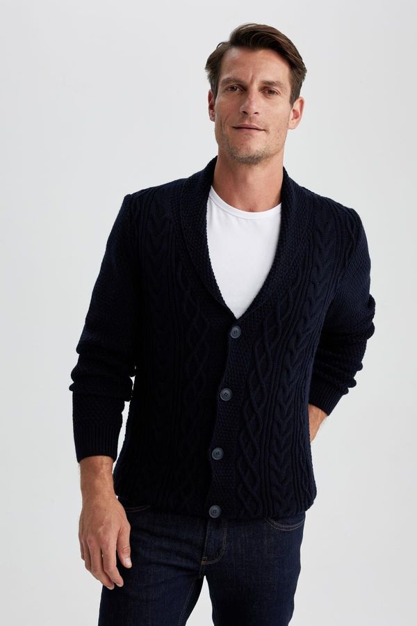 DEFACTO DEFACTO Standard Fit Shawl Collar Knitwear Cardigan