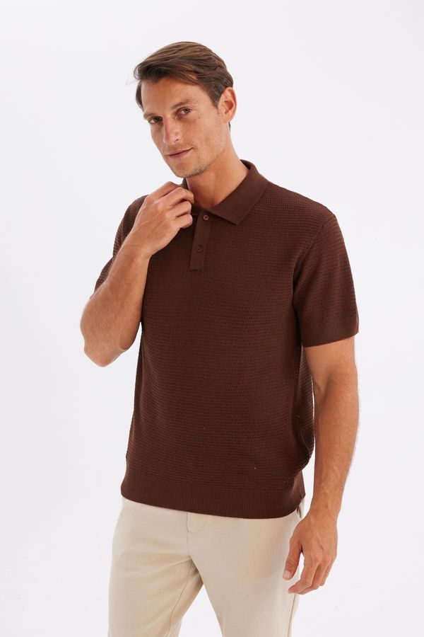 DEFACTO DEFACTO Standard Fit Short Sleeve Knitwear Polo T-Shirt