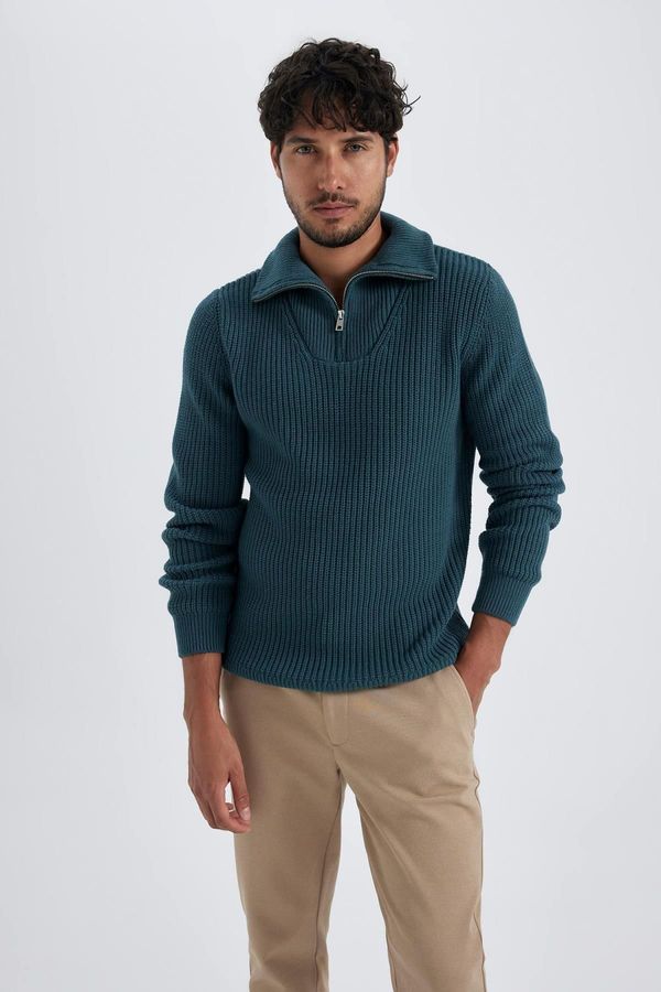 DEFACTO DEFACTO Standard Fit Stand Collar Thessaloniki Fabric Sweater