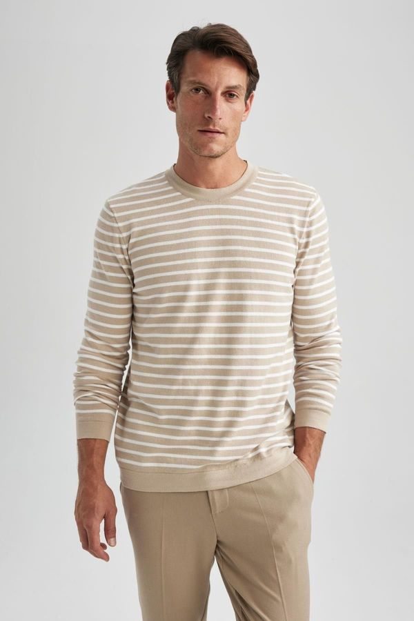 DEFACTO DEFACTO Standard Fit Striped Crew Neck Sweater