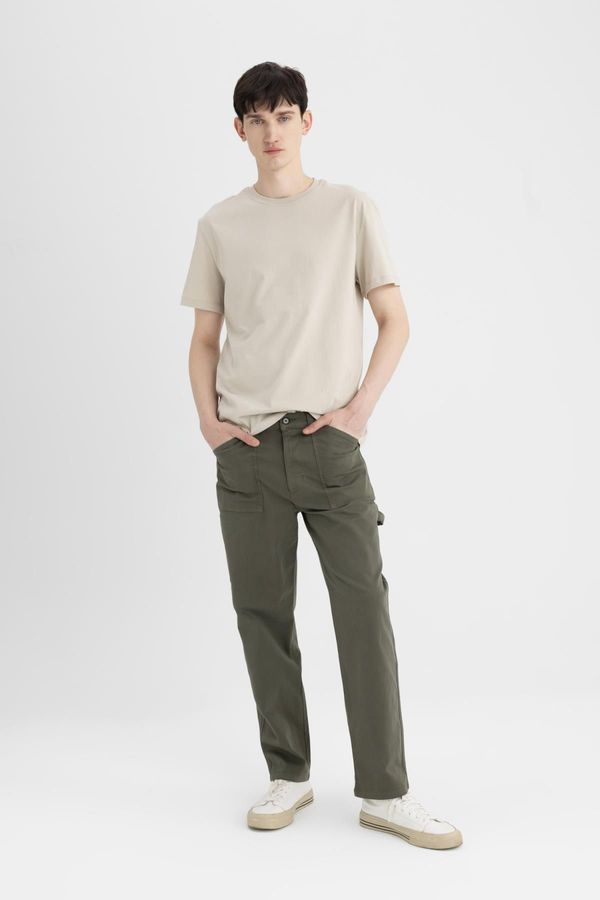 DEFACTO DEFACTO Straight Fit Straight Leg Gabardine Trousers