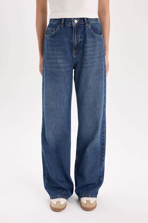 DEFACTO DEFACTO Straight Wide High Waist Long Jeans Washed Pants