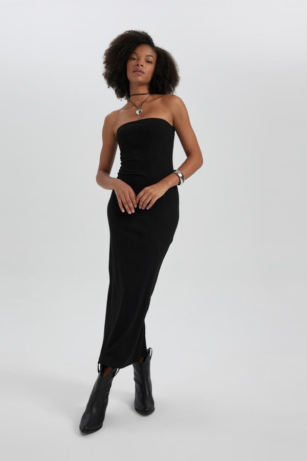 DEFACTO DEFACTO Strapless Ribbed Camisole Maxi Dress