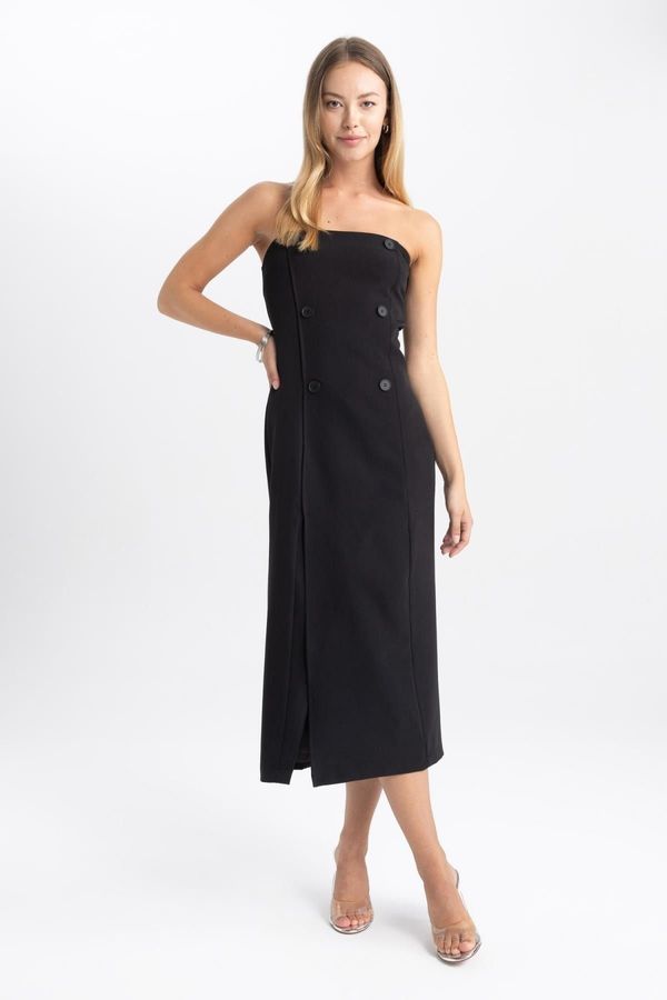 DEFACTO DEFACTO Strapless Slit Midi Dress