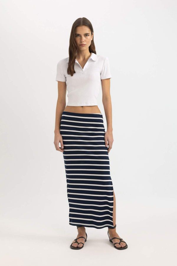 DEFACTO DEFACTO Striped Normal Waist Ribbed Camisole Midi Skirt