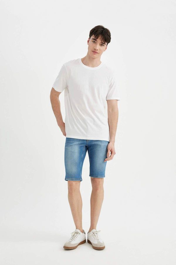 DEFACTO DEFACTO Super Skinny Fit Extra Tight Fit Normal Waist Extra Narrow Leg Bermuda Shorts