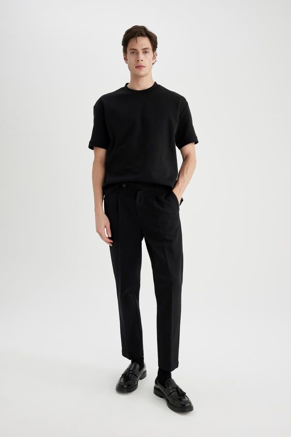 DEFACTO DEFACTO Tailored Regular Fit Straight Leg Twill Trousers