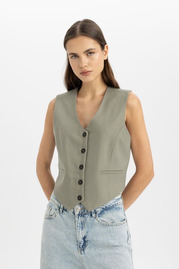 DEFACTO DEFACTO V-Neck Blazer Vest