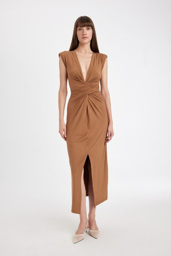 DEFACTO DEFACTO V Neck Sleeveless Maxi Dress