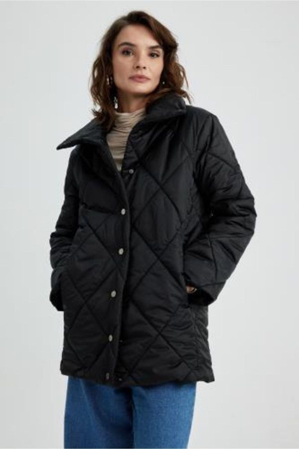 DEFACTO DEFACTO Water and Windproof Stand Collar Quilted Coat