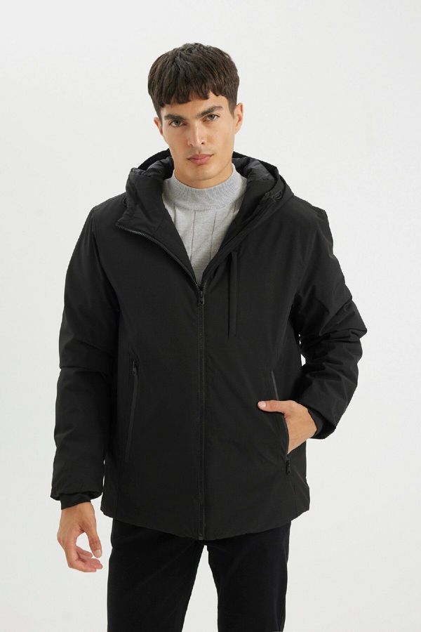 DEFACTO DEFACTO Water Repellent Regular Fit Hooded Zippered Jacket Coat