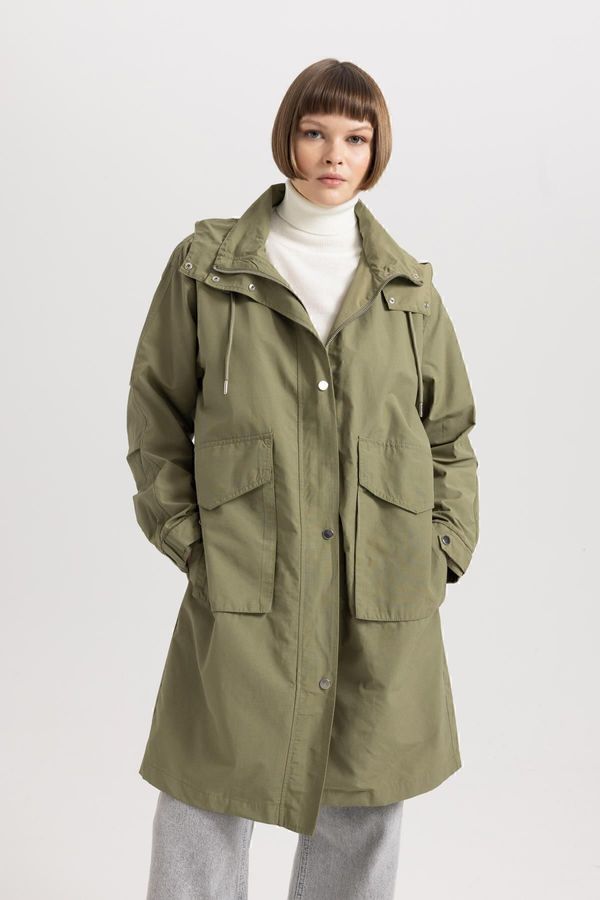 DEFACTO DEFACTO Waterproof Regular Fit Hooded Thin Parka