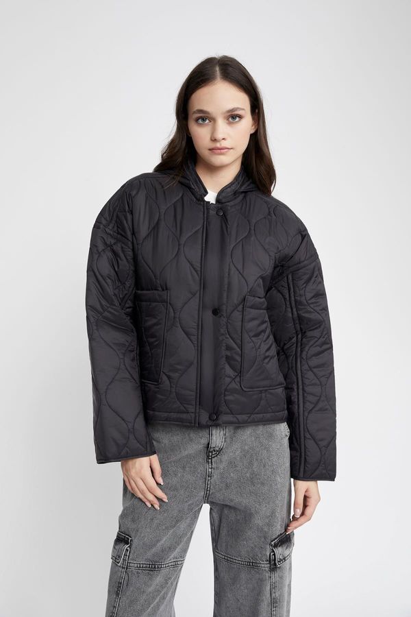 DEFACTO DEFACTO Waterproof Relax Fit Quilted Hooded Coat