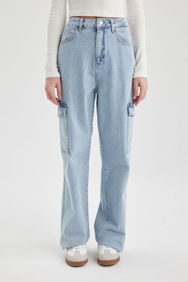 DEFACTO DEFACTO Wide Leg Cargo High Waist Wide Leg Long Jeans