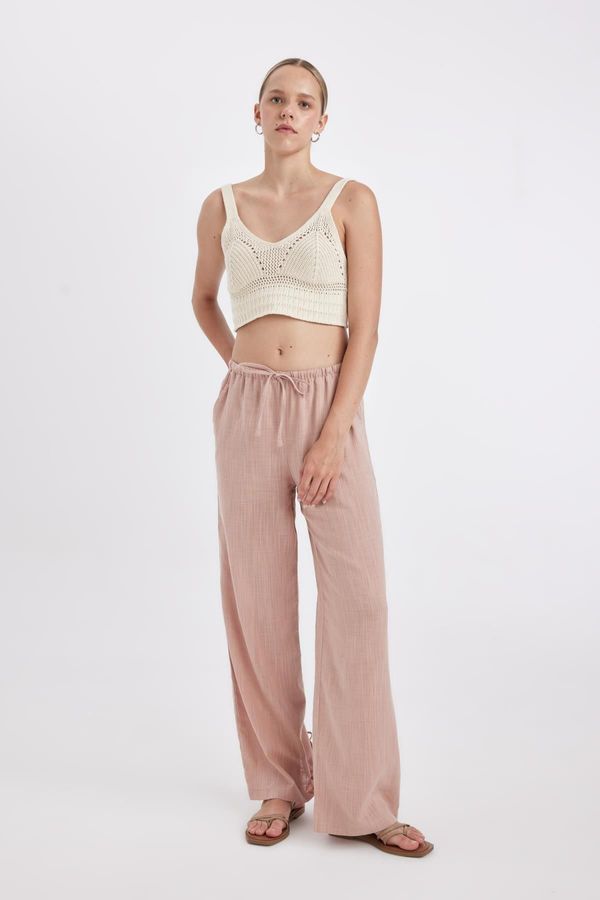 DEFACTO DEFACTO Wide Leg Double Pocket Normal Waist Standard Length Trousers