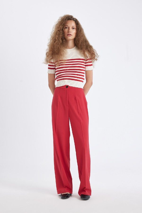 DEFACTO DEFACTO Wide Leg High Waist Standard Length Trousers