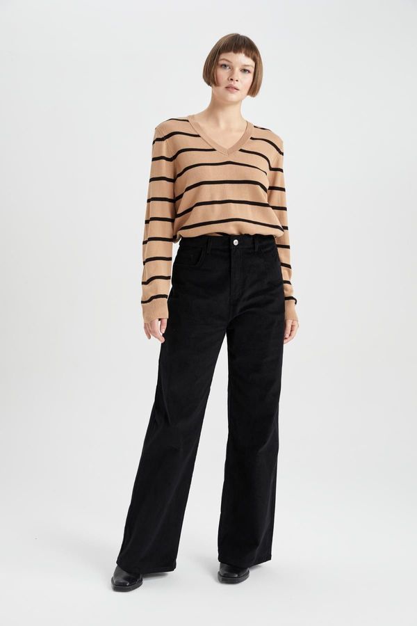 DEFACTO DEFACTO Wide Leg High Waist Wide Leg Corduroy Trousers