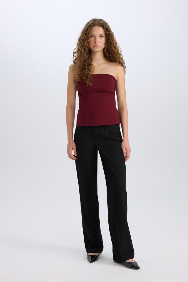 DEFACTO DEFACTO Wide Leg Normal Waist Wide Leg Standard Length Classic Trousers