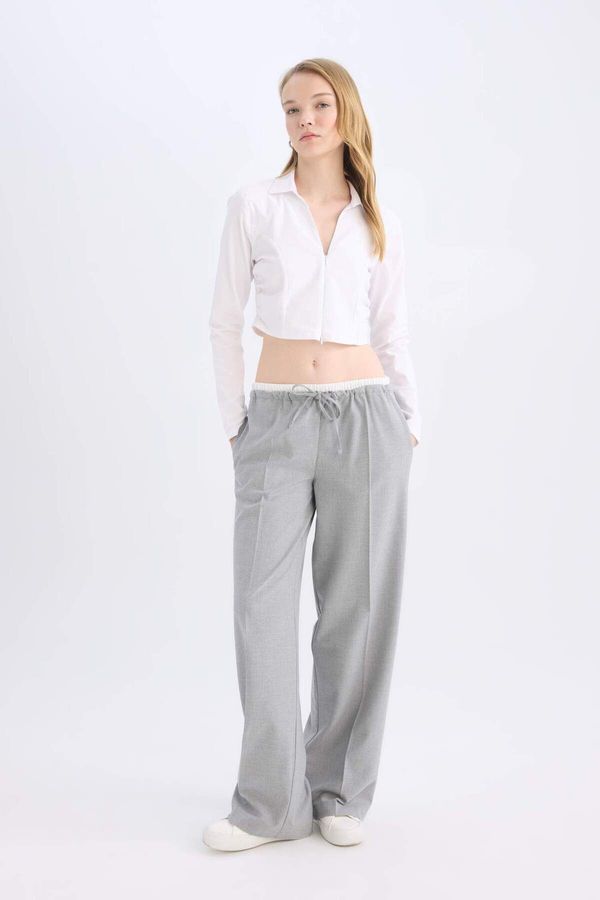 DEFACTO DEFACTO Wide Leg Regular Waist Wide Pocket Collared Wide Leg Pants