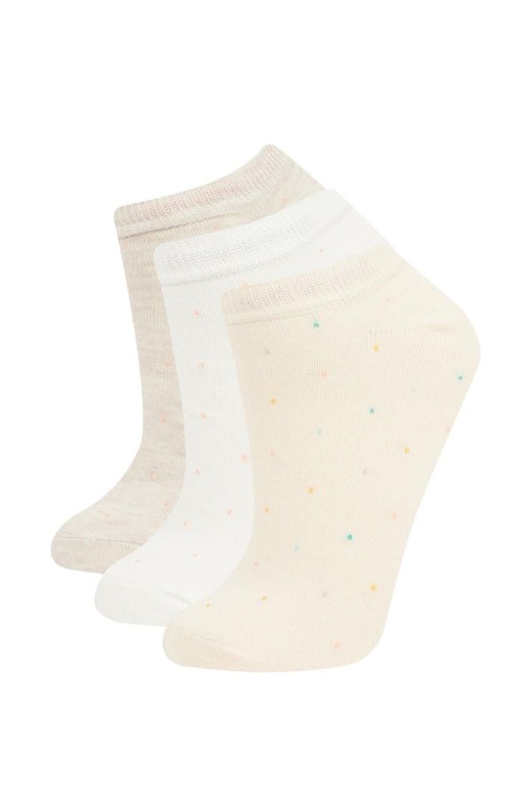 DEFACTO DEFACTO Woman's 3-Piece Cotton Booties Socks