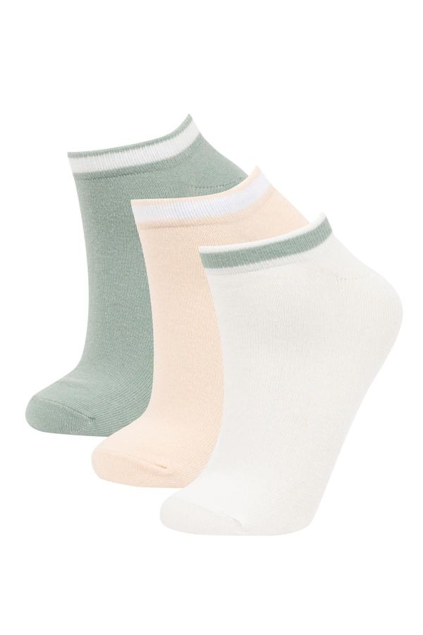 DEFACTO DEFACTO Woman's 3-Piece Cotton Booties Socks