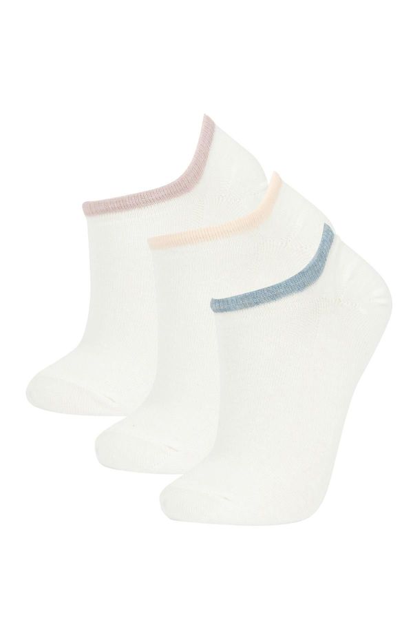 DEFACTO DEFACTO Woman's 3-Piece Cotton Sneaker Socks