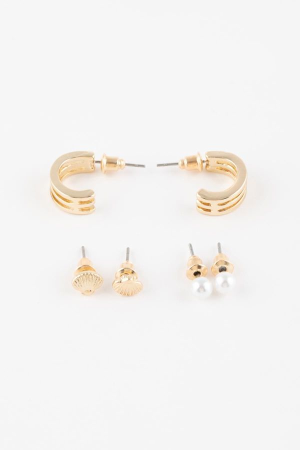 DEFACTO DEFACTO Woman's 3-Piece Gold Earring