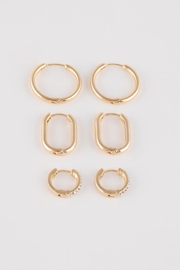 DEFACTO DEFACTO Woman's 3-Piece Gold Earring