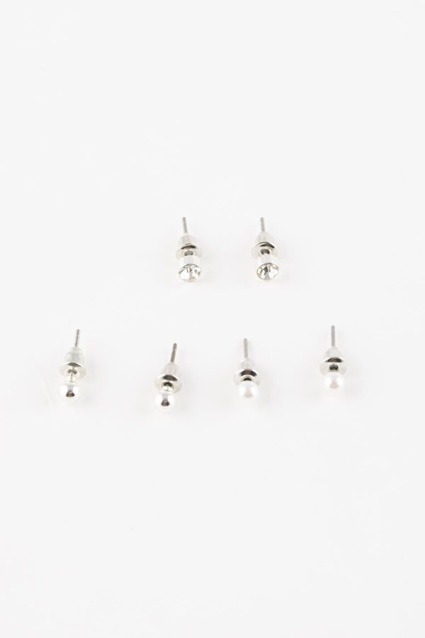 DEFACTO DEFACTO Woman's 3-Piece Silver Earrings