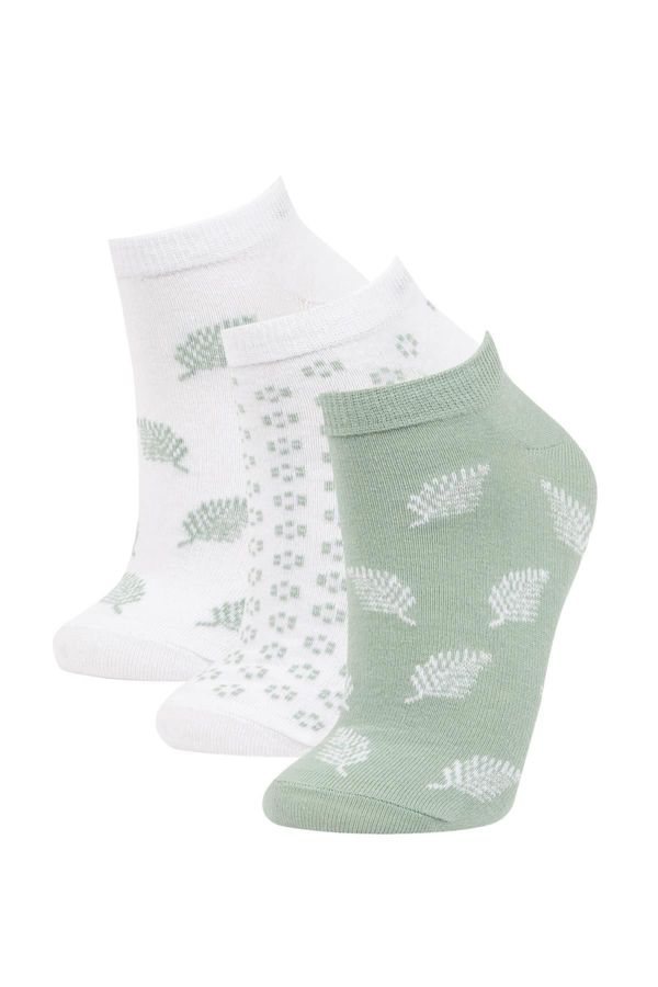 DEFACTO DEFACTO Women's 3-Piece Cotton Booties Socks